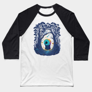 Cute Monster in the Forest Baseball T-Shirt